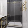 Anzzi Leon 48 in. x 76 in. Frameless Sliding Shower Door in Brushed Gold SD-AZ8077-01BG